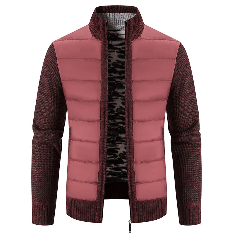 Men's knitted casual jacket with zipper