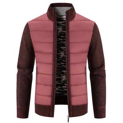 Men's knitted casual jacket with zipper