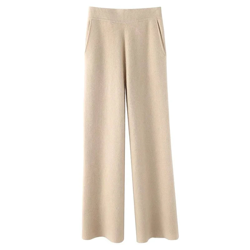 Women’s Sweatpants – Soft Fleece – Wide Leg – Elastic Waist – Full Length with Pockets