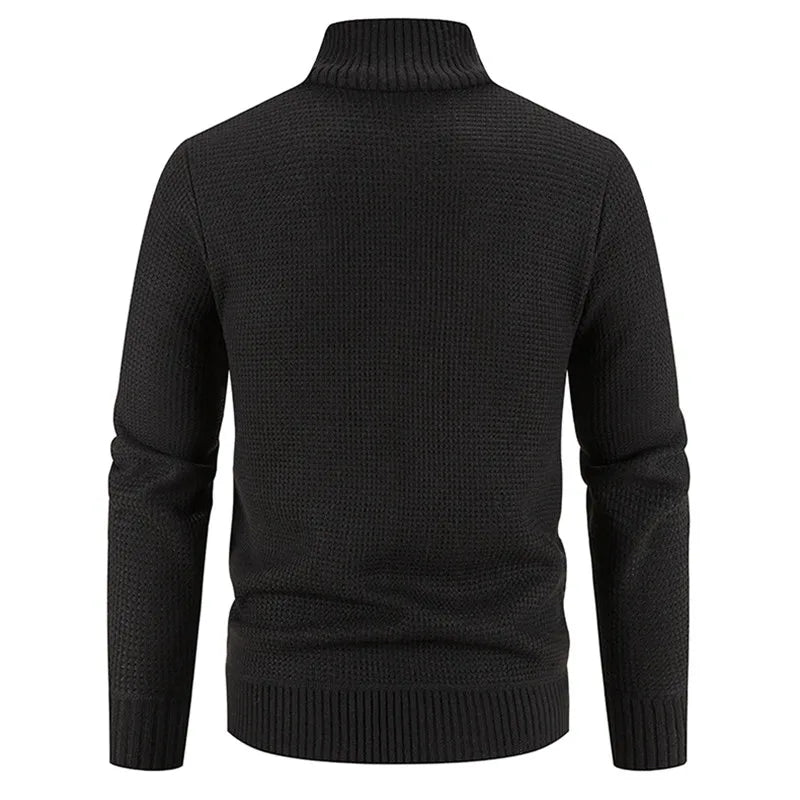 Men's knitted casual jacket with zipper