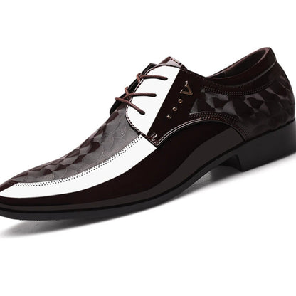 Men's shiny pu leather pointed toe shoes