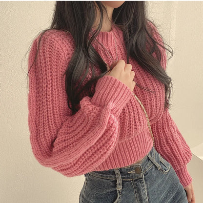 Women's elegant winter long sleeve pullover sweater