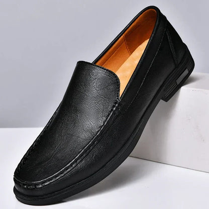 Men’s Moccasins – Leather Slip-On – Handstitched Detail – Smart Casual Fit