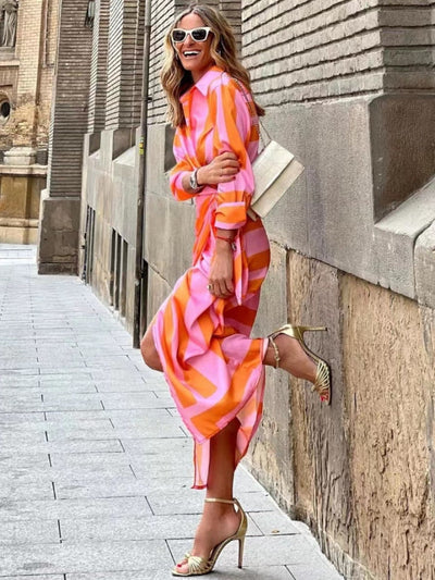 Louisa | Summer Wrap Dress with Collar in Lightweight Fabric