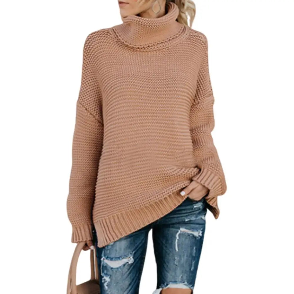 Women's loose roll-neck sweater