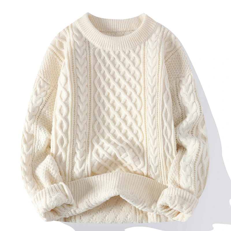 Men's warm cable knit sweater