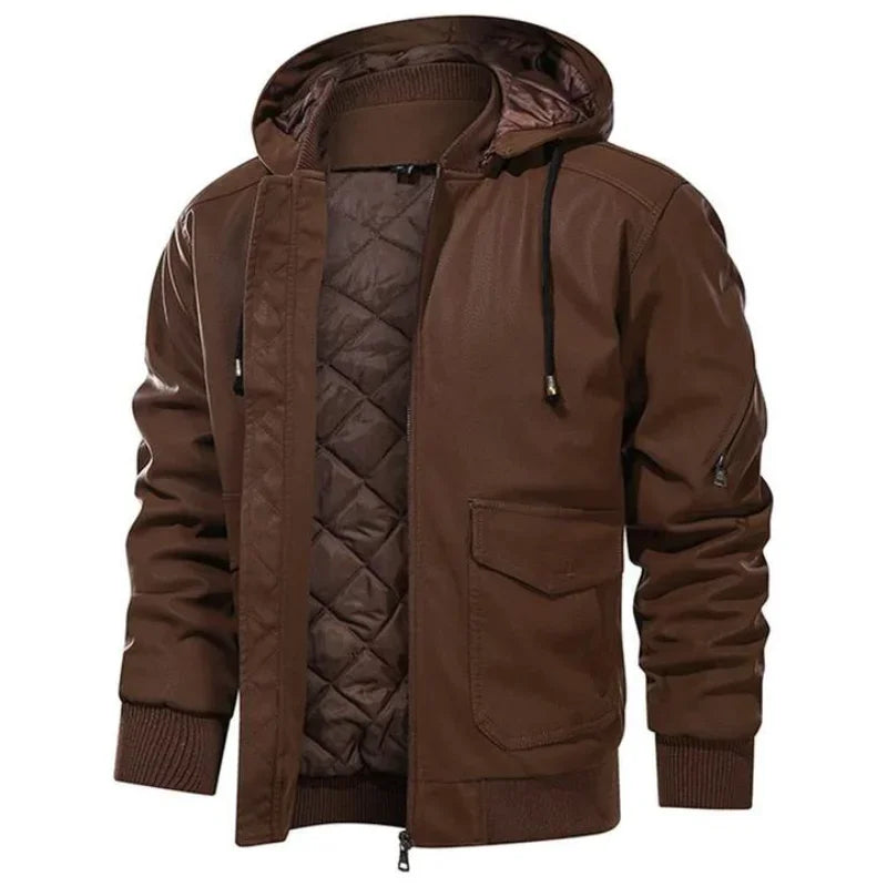 Corrado - heren winter faux leren motorjack