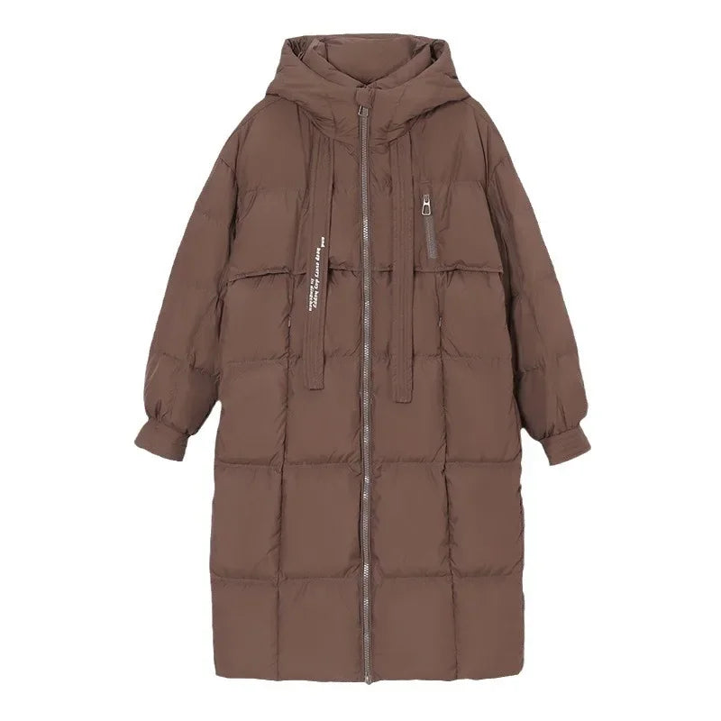 Women's long hooded parka jacket