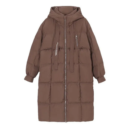 Women's long hooded parka jacket