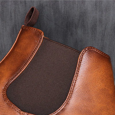 Men’s Chelsea Boots – Leather – Elastic Sides – Ankle Length – Classic Fit