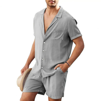 Men's  cool shirt korte loungewear outfit set