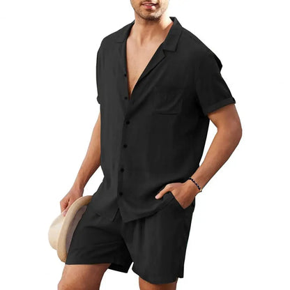 Men's  cool shirt korte loungewear outfit set