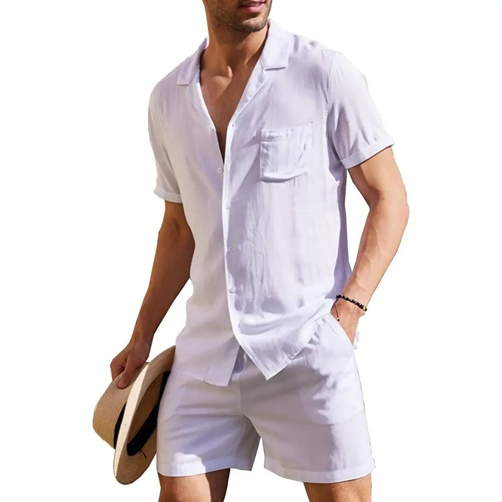 Men's  cool shirt korte loungewear outfit set