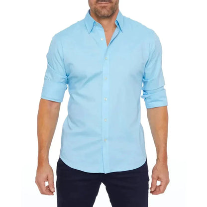 Men’s Formal Shirt – Slim Fit – Breathable Blend – Button-Down – Long Sleeves