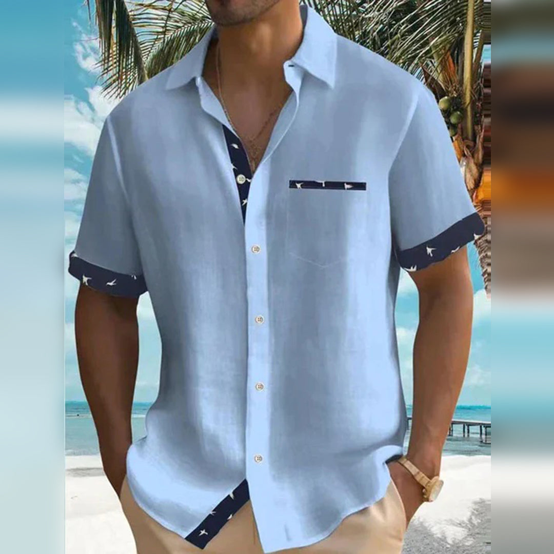 Men’s Casual Shirt - Button-Down - Short Sleeve - Lightweight Breathable Fabric