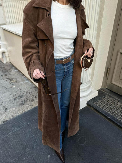 Long classic trench coat for women