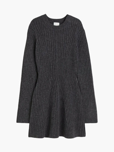 Ribbed knit mini dress for women