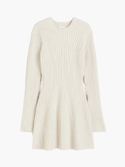 Ribbed knit mini dress for women
