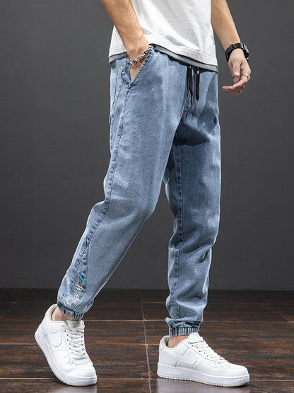 Men's streetwear denim jogging pants