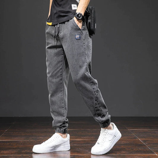 Men's streetwear denim jogging pants