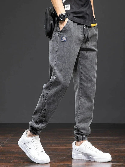 Men's streetwear denim jogging pants