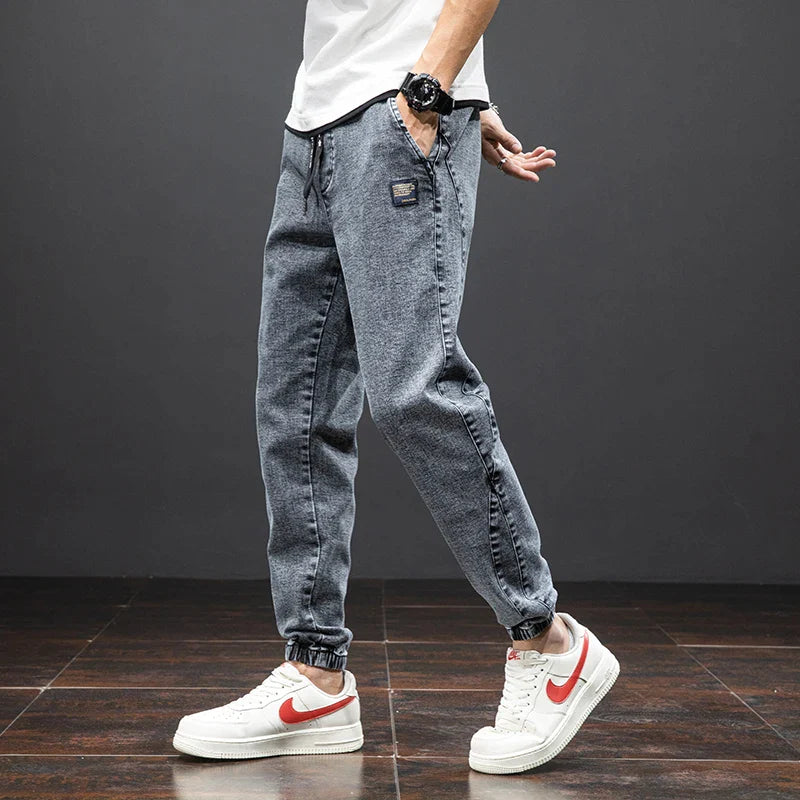 Men's streetwear denim jogging pants