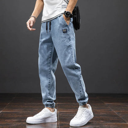 Men's streetwear denim jogging pants