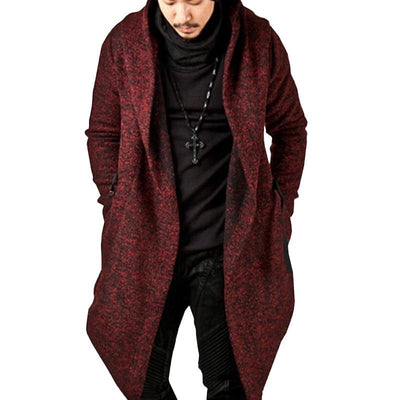 Hooded jacket with irregular hem for men