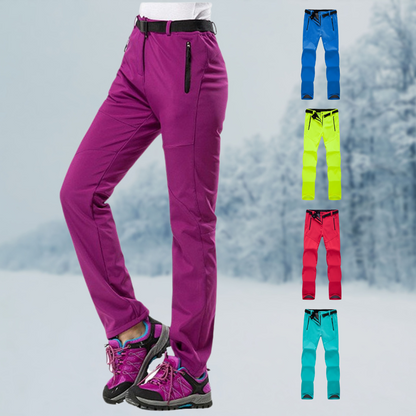 Fleece-lined softshell pants for women