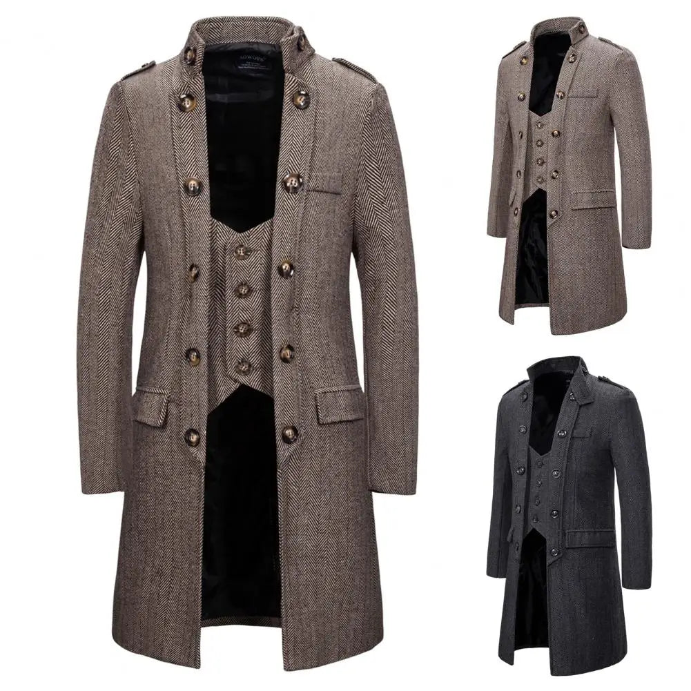 Men's military trench coat