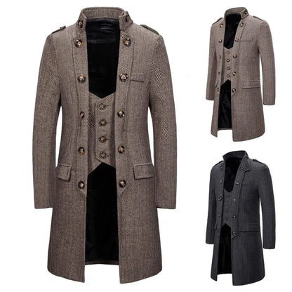 Men's military trench coat