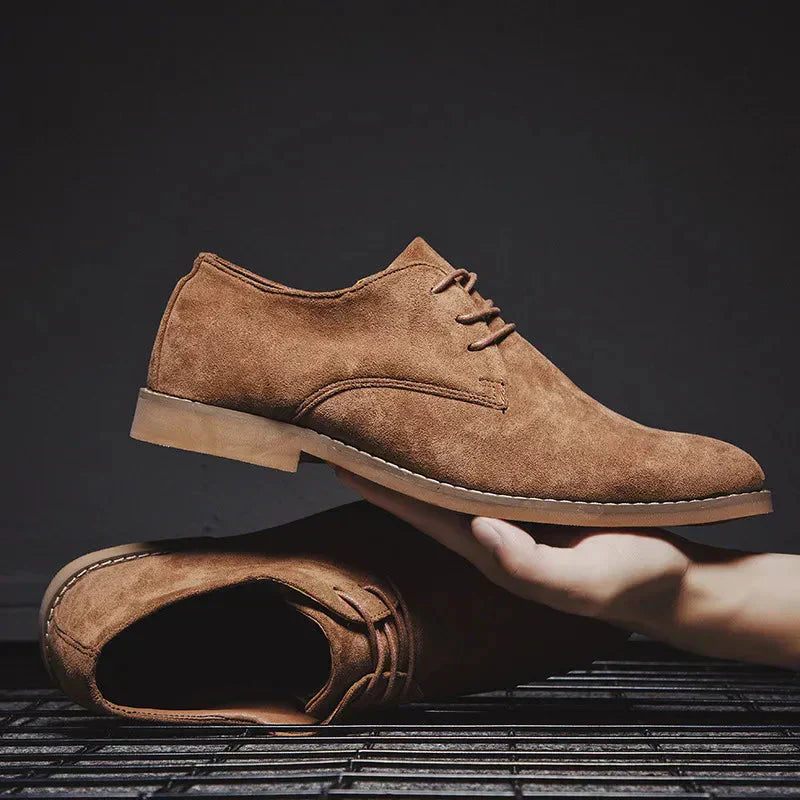 Men’s Business Shoes – Sleek Fit – Suede-Like Texture – Closed Lace-Up Formal Style