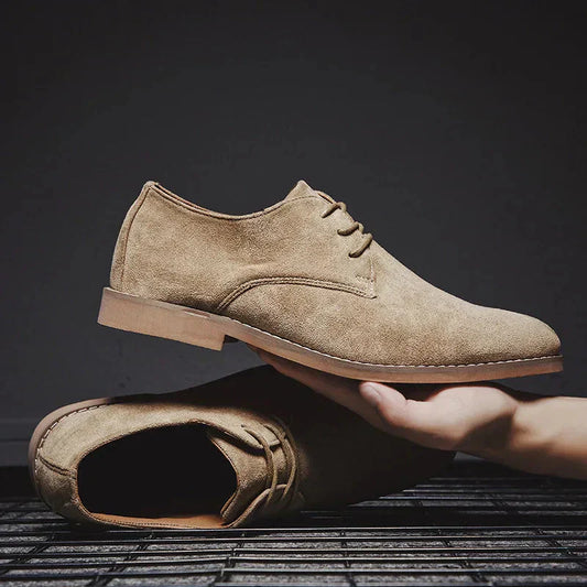 Men’s Business Shoes – Sleek Fit – Suede-Like Texture – Closed Lace-Up Formal Style