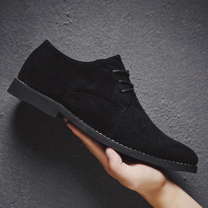 Men’s Business Shoes – Sleek Fit – Suede-Like Texture – Closed Lace-Up Formal Style