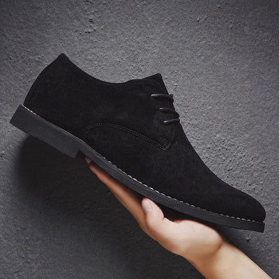 Men’s Business Shoes – Sleek Fit – Suede-Like Texture – Closed Lace-Up Formal Style