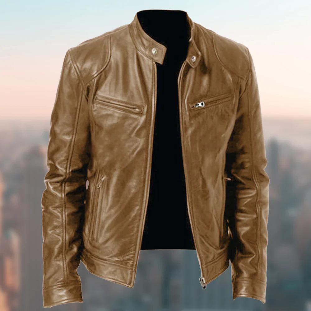 Slim fit men’s casual jacket with zip details