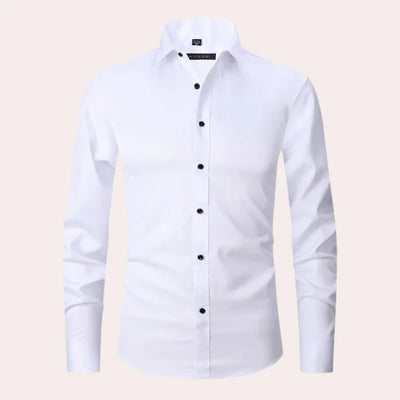 Men’s Slim Fit Shirt – Button-Up Front – Breathable Blend – Long Sleeve Formal Style