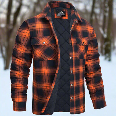 Men’s Shirt Jacket – Flannel Quilted – Relaxed Fit – Snap Front – Chest Pockets