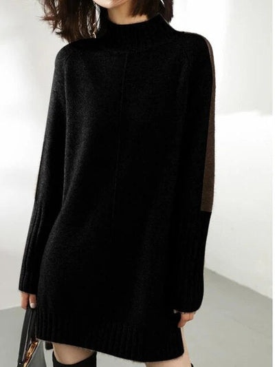 Women's Sweater Dress - Oversized Fit - Turtleneck - Soft Knit Long Sleeve