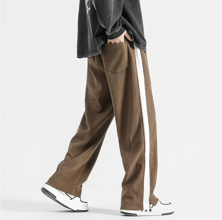 Heren retro corduroy wijde sweatpants