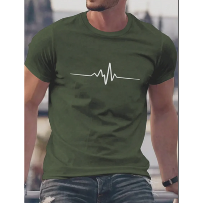 Men’s Slim Fit T-Shirt – Soft Knit – Crew Neck – Short Sleeve – Graphic Chest Print
