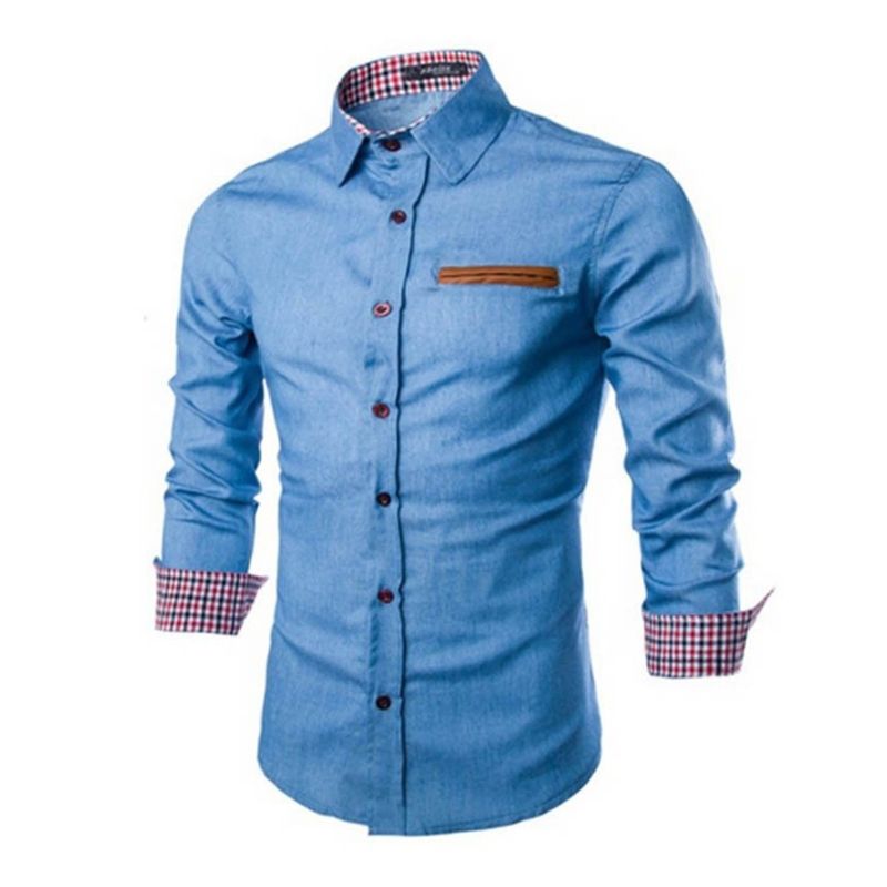 Denim Blouse | Slim Fit Lightweight Shirt with Sustainable Fabric