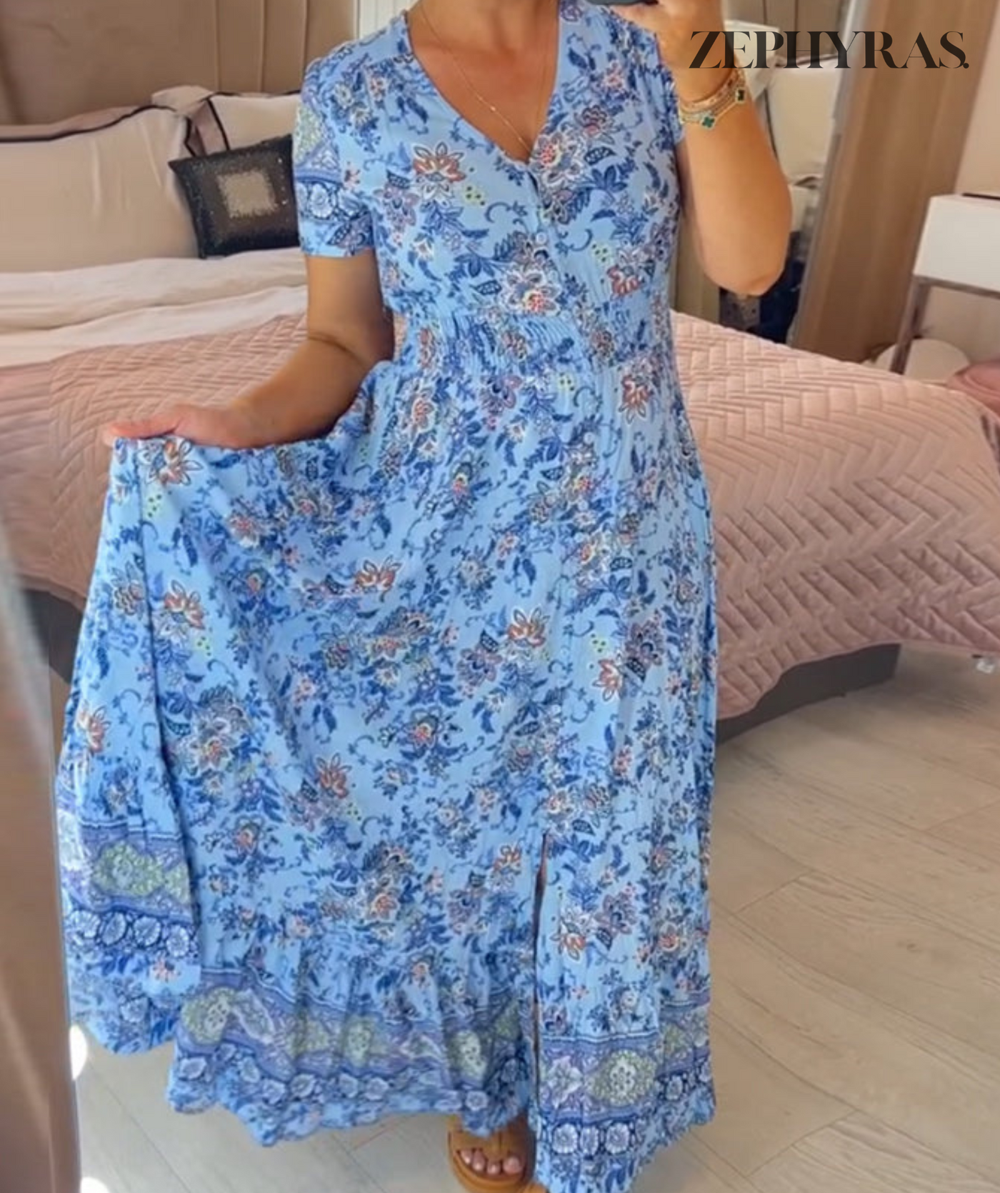 Floral Summer Dress for Women in Lightweight Fabric