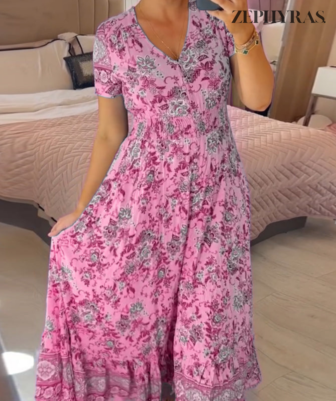 Floral Summer Dress for Women in Lightweight Fabric