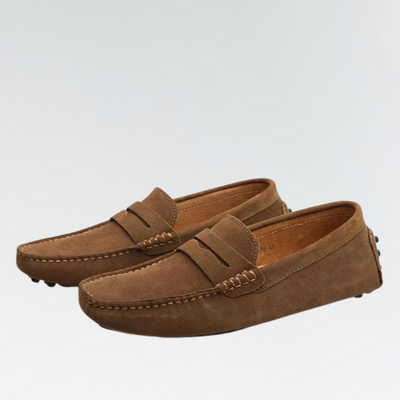 Men’s Leather Loafers – Slip-On Penny Strap – Driving Sole – Formal Fit