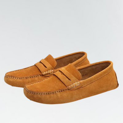 Men’s Leather Loafers – Slip-On Penny Strap – Driving Sole – Formal Fit