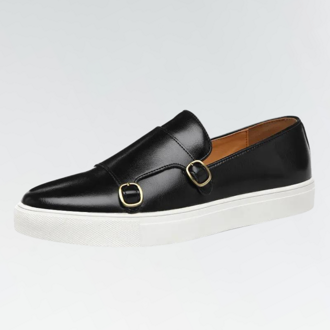 Men's Loafers – Smooth Leather – Slip-On – Metal Buckle – Rubber Sole – Classic Fit