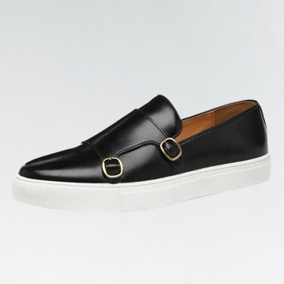 Men's Loafers – Smooth Leather – Slip-On – Metal Buckle – Rubber Sole – Classic Fit