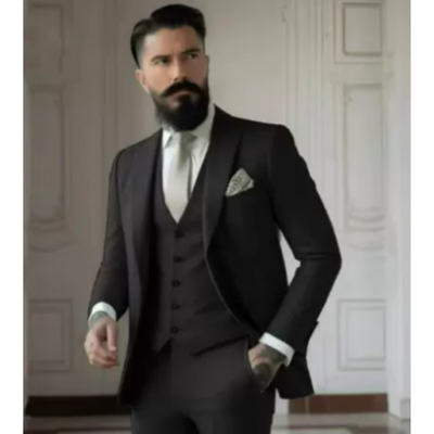 Men’s Three-Piece Suit – Slim Fit – Wool Blend – Notch Lapel – Two-Button Jacket