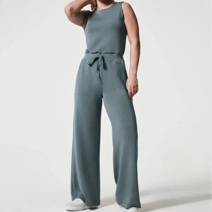 Women's sleeveless round neck jumpsuit